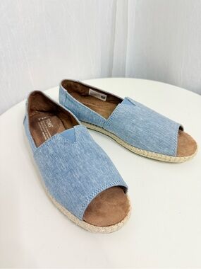 TOMS Womens Alpargata Open Toe Slip On Flats Casual Casual
